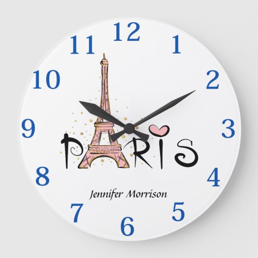 Paris Eiffel Tower Große Wanduhr (Vorderseite)