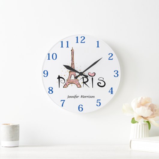 Paris Eiffel Tower Große Wanduhr (Zuhause)