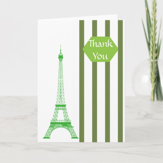 Paris Eiffel Tower Grüne Streifen Danke (Vorderseite)
