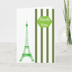 Paris Eiffel Tower Grüne Streifen Danke