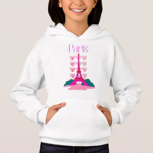 Paris Eiffel Tower Herz 20XX anpassen Hoodie (Vorderseite)