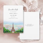 Paris Eiffel Tower Hochzeit in Urlaubsort Save The Date