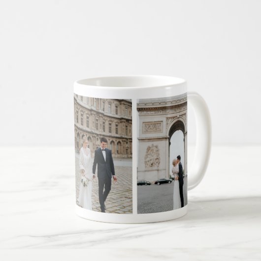 Paris Eiffel Tower Honeymoon Foto Collage Tasse (VorderseiteRechts)
