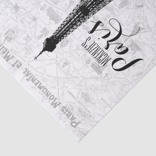 Paris Eiffel Tower Ihren Namen hinzufügen Seidenpapier (Ausschnitt)