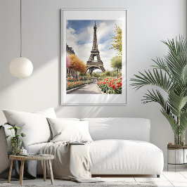 Paris Eiffel Tower Illustration Poster
