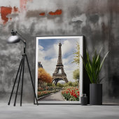 Paris Eiffel Tower Illustration Poster
