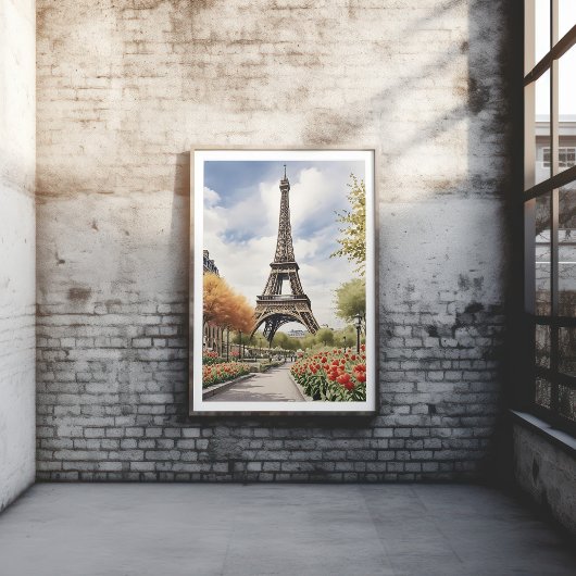 Paris Eiffel Tower Illustration Poster