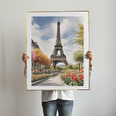 Paris Eiffel Tower Illustration Poster