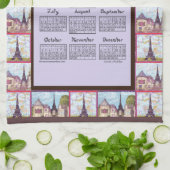 Paris Eiffel Tower Inspired Collage 2026 calendar Geschirrtuch (Gefaltet)