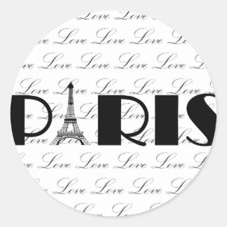 Paris Eiffel Tower Liebe Runder Aufkleber