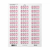 Paris Eiffel Tower Light Pink Schwarz-weiß Labels (Vorne)