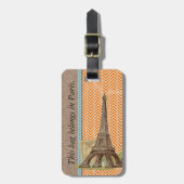 Paris Eiffel Tower Luggage Tag Gepäckanhänger (Vorderseite vertikal)