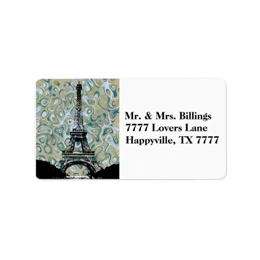 Paris Eiffel Tower Marlble Sky Adressaufkleber (Vorne)
