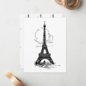 Paris Eiffel Tower Mitteilungskarte (Vorderseite/Rückseite Beispiel)