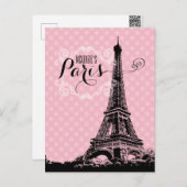 Paris Eiffel Tower Name Postkarte (Vorne/Hinten)