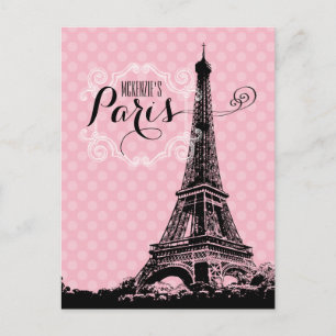 Paris Eiffel Tower Name Postkarte