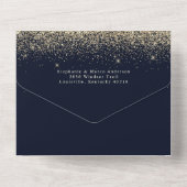 Paris Eiffel Tower Navy Gold Sparkle Wedding All I All In One Einladung (Rückseite)