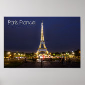 Paris Eiffel Tower Night Lights Poster (Vorne)