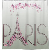 Paris Eiffel Tower Ombré CHANGE HINTERGRUNDFARBE Duschvorhang (Vorderseite)