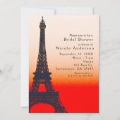 Paris Eiffel Tower Orange Sunset Chic Einladungen (Vorderseite)