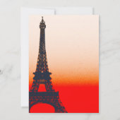 Paris Eiffel Tower Orange Sunset Chic Einladungen (Rückseite)