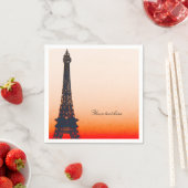 Paris Eiffel Tower Orange Sunset Chic Party Serviette (Beispiel)