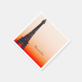 Paris Eiffel Tower Orange Sunset Chic Party Serviette (Ecke)