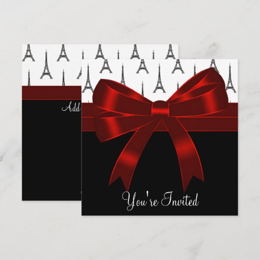 Paris Eiffel Tower Party Einladung (Vorne/Hinten)