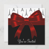 Paris Eiffel Tower Party Einladung (Vorderseite)