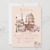 Paris Eiffel Tower Party Girl Einladung (Vorderseite)