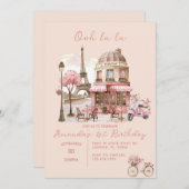 Paris Eiffel Tower Party Girl Einladung (Vorne/Hinten)