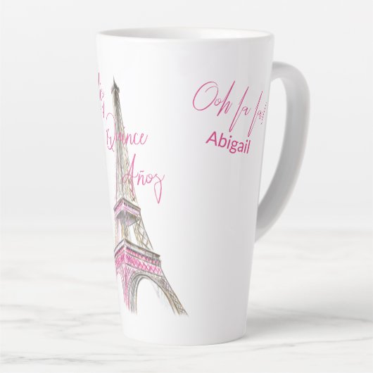 Paris Eiffel Tower Personalisiert Mis Quince Anos Milchtasse (Rechte Ecke)