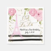Paris Eiffel Tower Pink Gold Ooh La Napkin Serviette (Vorderseite)
