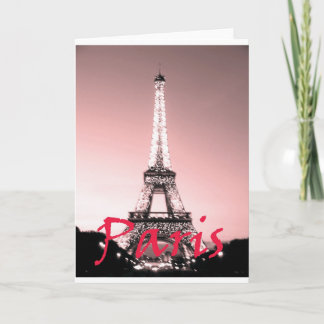 Paris Eiffel Tower Pink Karte