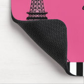 Paris Eiffel Tower Pink Poodle Girls Mouse Pad Mousepad (Ecke)
