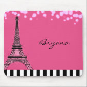Paris Eiffel Tower Pink Poodle Girls Mouse Pad Mousepad (Vorne)