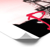 Paris Eiffel Tower Pink Poster (Ecke)