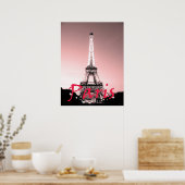 Paris Eiffel Tower Pink Poster (Küche)
