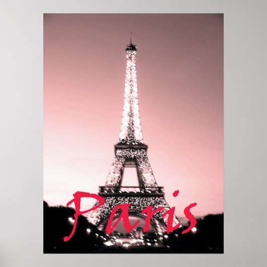 Paris Eiffel Tower Pink Poster (Vorne)