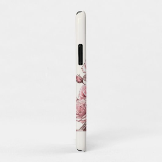 Paris Eiffel Tower & Pink Roses Case-Mate iPhone Hülle (Hinten/Rechts)