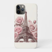 Paris Eiffel Tower & Pink Roses Case-Mate iPhone Hülle (Rückseite)