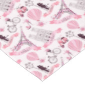 Paris Eiffel Tower Pink Stoff Tablecloth Tischdecke (Schrägansicht)