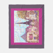Paris Eiffel Tower pointillism Fleece Decke (Vorderseite)