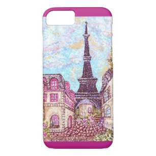 Paris Eiffel Tower pointillism iPhone 7 Fall Case-Mate iPhone Hülle