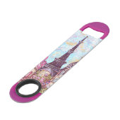 Paris Eiffel Tower Pointillism speed bottle opener Flaschenöffner (Vorderseite Schrägansicht)