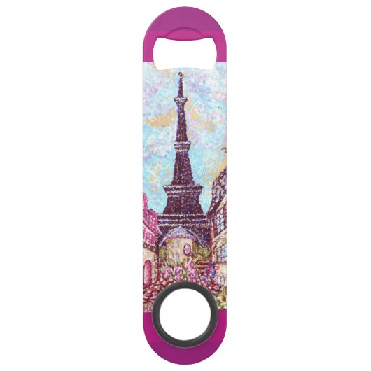 Paris Eiffel Tower Pointillism speed bottle opener Speed Flaschenöffner (Vorderseite)