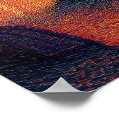 Paris Eiffel Tower Pointillism Sunset Cityscape Ar Poster (Ecke)