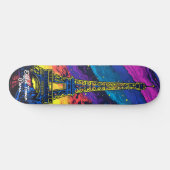 Paris Eiffel Tower Pop Art Skateboard (Horizontal)