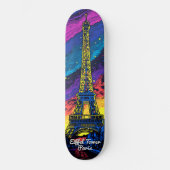 Paris Eiffel Tower Pop Art Skateboard (Vorderseite)