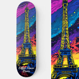 Paris Eiffel Tower Pop Art Skateboard